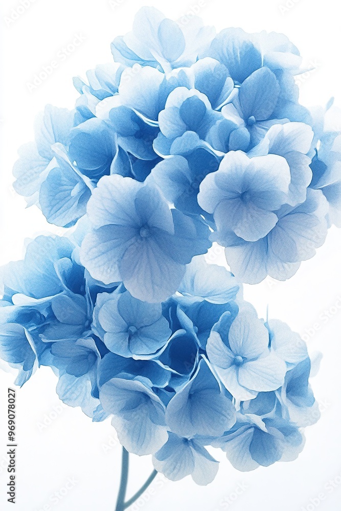Delicate blue hydrangea blooms create a serene floral composition, perfect for enhancing any design or home decor. Delicate blue hydrangea blooms create a serene floral composition, perfect for enhancing any design or home decor.