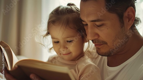 A father and his young child share a book, embodying the essence of fatherhood.