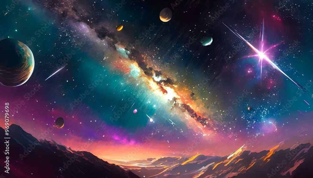 Outer space universe view
