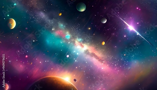 Obraz na płótnie Outer space universe view w salonie