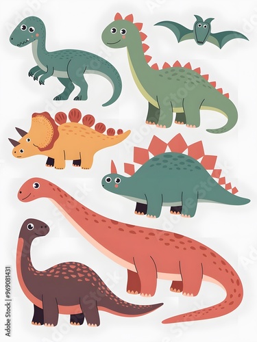 Set of dinosaurs