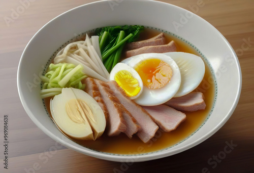 Ramen with tender pork slices.