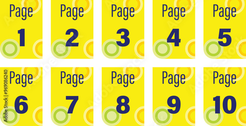 Decent Page Number Label Pointer Vector colorful modern creative Abstract background for page number