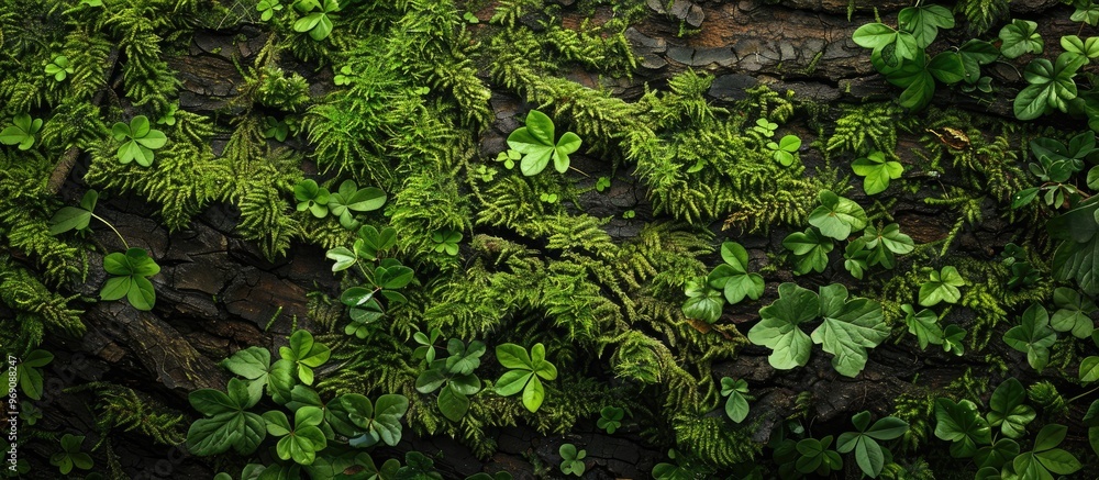 Forest floor texture featuring moss and branches located in a European forest. with copy space image. Place for adding text or design Forest floor texture featuring moss and branches located in a European forest. with copy space image. Place for adding text or design