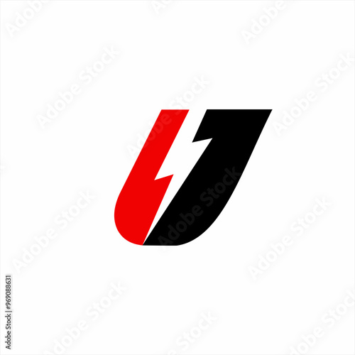 The U7 logo design is simple with a lightning symbol in the negative space. Free Download The U7 logo design is simple with a lightning symbol in the negative space. - GFXLoad