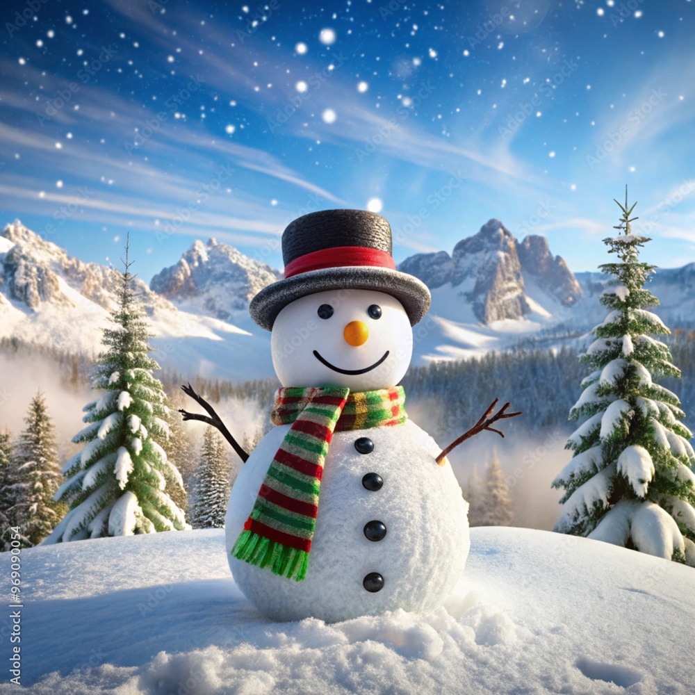 Obraz premium snowman on the snow