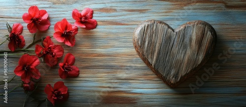 red flowers alongside a woo...