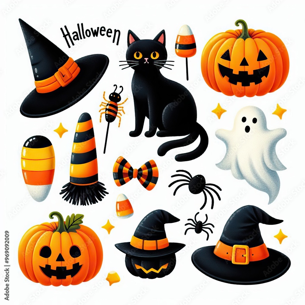 set of halloween elements set of halloween elements