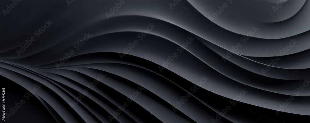 Obraz premium Abstract dark wavy pattern, monochrome background