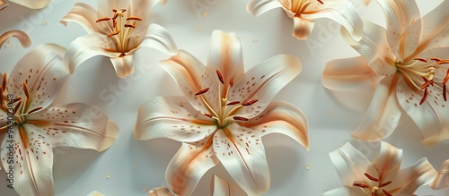 Delicate white tiger lily s...