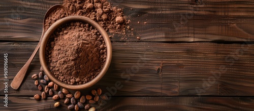 Cocoa powder in a bowl and ...