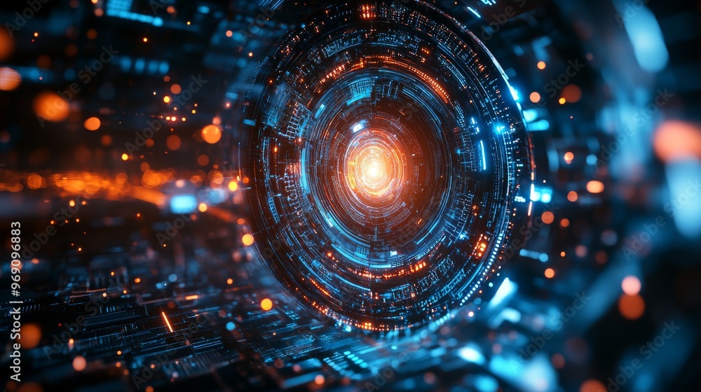 Futuristic cyber-security systems protecting global data networks: An abstract representation of AI guarding critical data infrastructure. Futuristic cyber-security systems protecting global data networks: An abstract representation of AI guarding critical data infrastructure.
