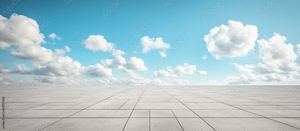 Empty square and ground with sky. with copy space image. Place for adding text or design Empty square and ground with sky. with copy space image. Place for adding text or design