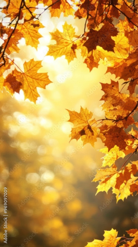 Fototapeta premium Maple tree leaves autumn leaf background.