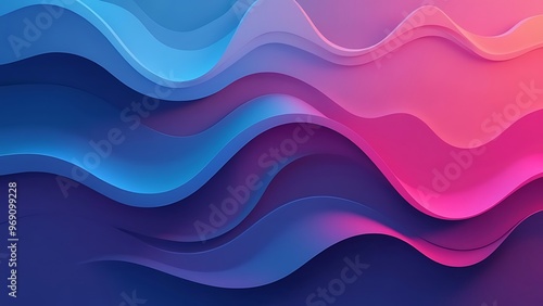 Abstract fluid art with a soothing blend of blue and pink hues, creating a vibrant wave pattern. Perfect for modern digital backgrounds and artistic designs.