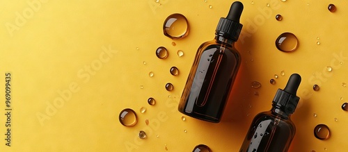 Dark amber glass cosmetic b...