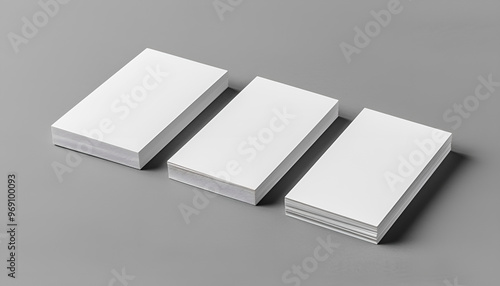 Blank business cards on grey background. Mockup for design