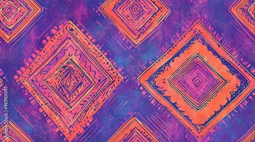 Traditional African Pattern Ice Cold Handcrafted Design Amethyst Contemporary Design Coral Folk Background Vintage Style Chalky Traditional African Motif