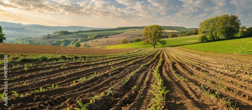 Rural scenery featuring far...