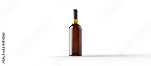 Wine bottle isolated on a white background viewed from the front. with copy space image. Place for adding text or design