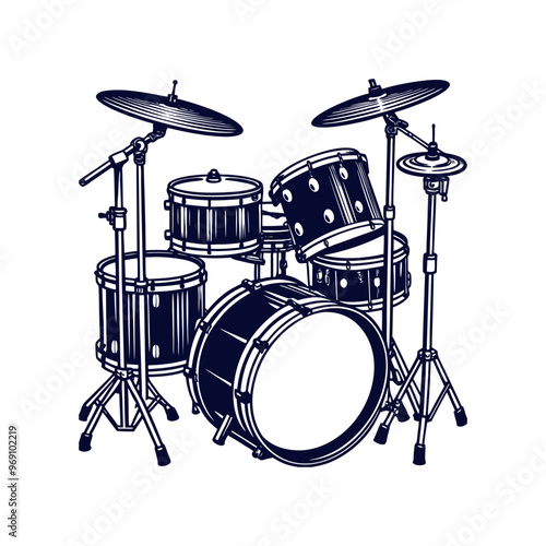 A drum kit Clipart isolated vector illustration