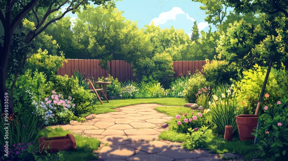 Obraz premium Summer Garden Path.