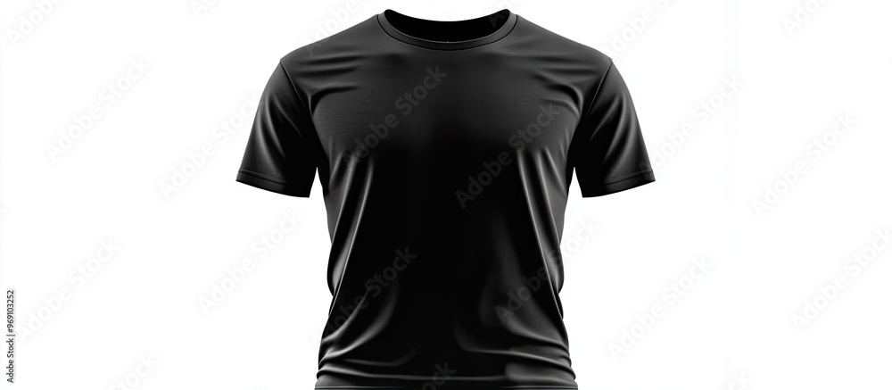 Black men s t shirt isolated on a white background Area for design. with copy space image. Place for adding text or design Black men s t shirt isolated on a white background Area for design. with copy space image. Place for adding text or design