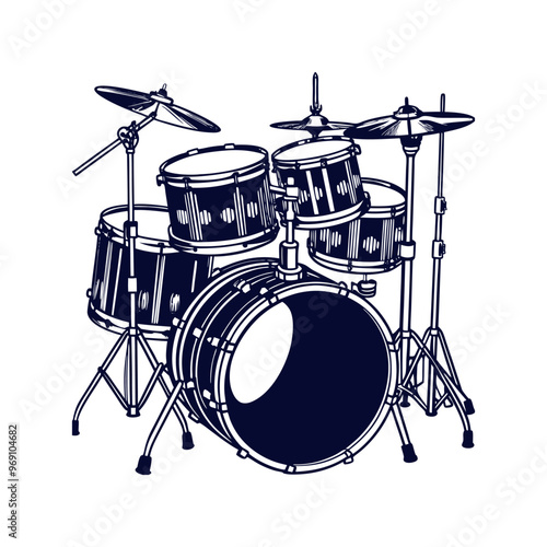 A drum kit Clipart isolated vector illustration