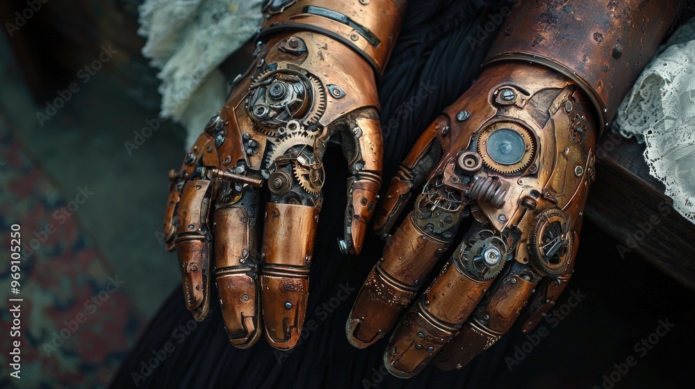 Rusted steampunk clockwork prosthetic limbs Rusted steampunk clockwork prosthetic limbs