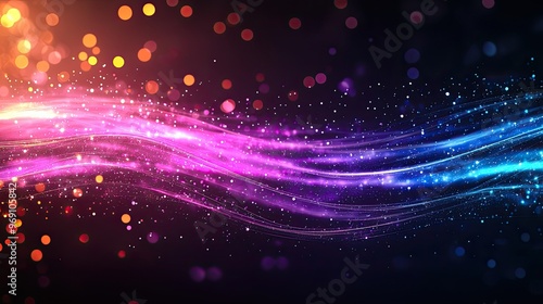 Dynamic and vibrant abstract background with flowing light trails in pink and blue hues, perfect for creative designs.