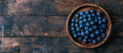 blueberries on a wooden pla...