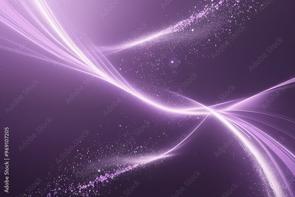 Fototapeta premium Glossy Lavender Abstract Tech Wallpaper with Dynamic Particle Waves and Future Interface Design