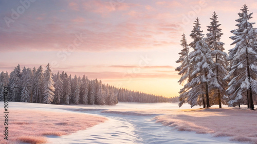 Wallpaper Mural winter landscape background Torontodigital.ca