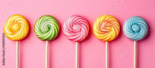 Top view of brightly colore...