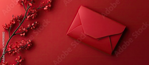 Red envelope against a red ...