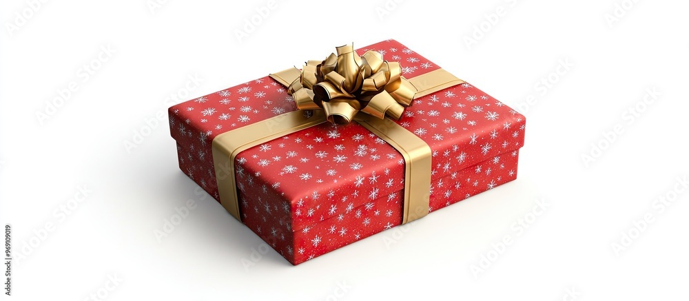 Fototapeta premium Christmas present isolated on a white background. with copy space image. Place for adding text or design