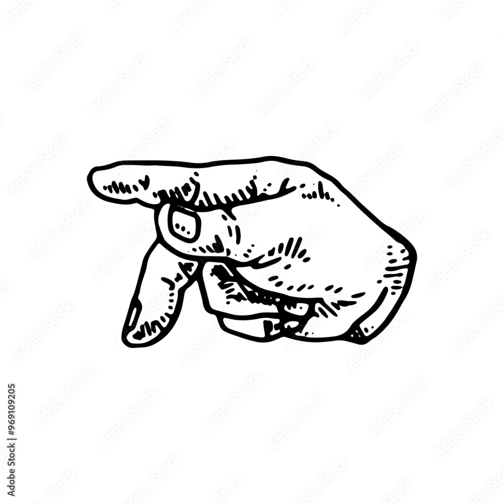 Fototapeta premium P in ASL - American Sign Language vector illustration