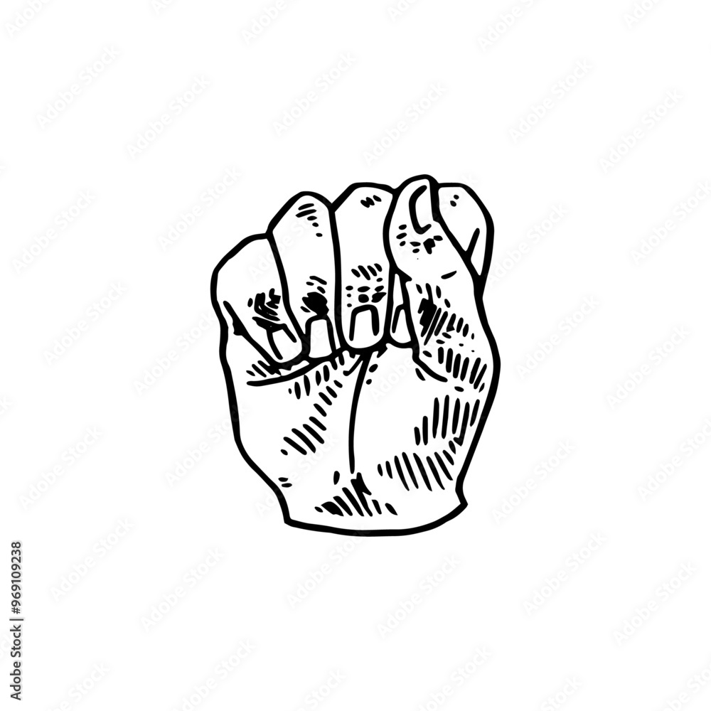 S in ASL - American Sign Language vector illustration S in ASL - American Sign Language vector illustration