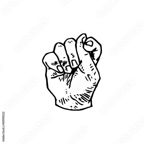 T in ASL - American Sign Language vector illustration