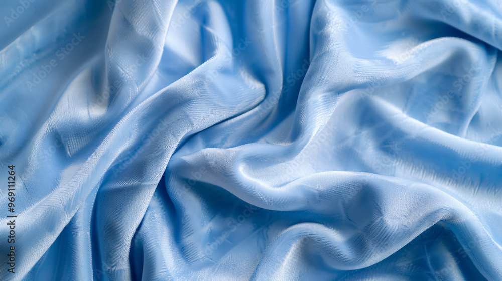 Obraz premium Light blue velvet fabric texture used as a background. Empty light blue fabric background of soft and smooth textile material. There is space for text.