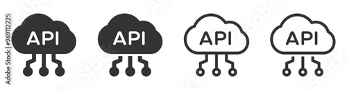 API vector icons set. software integration illustration signs. Cloud API icon collection