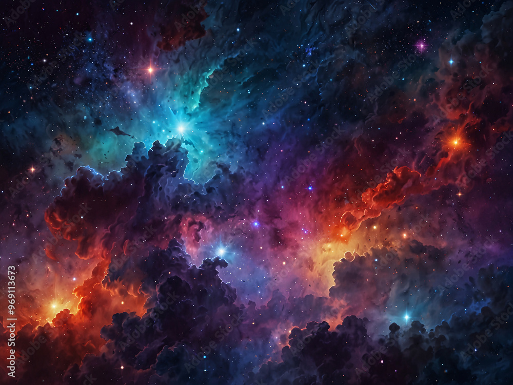 Fototapeta premium a cosmic background featuring a nebula formed with gradient mesh