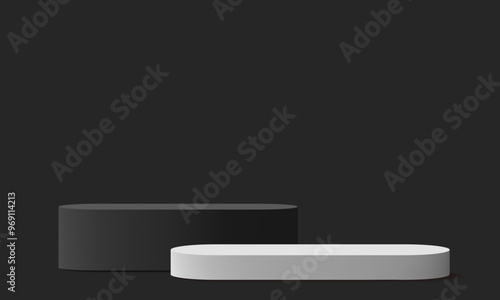 Wallpaper Mural 3D product podium background. Geometric pedestal display scene design. Minimal platform stage for product showcase. Vector illustration Torontodigital.ca