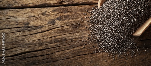 Nutritious chia seeds on a ...