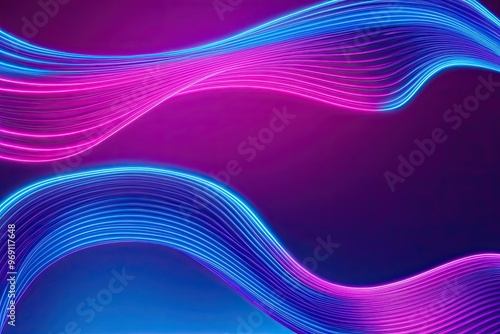 Neon Abstract Wave Backdrop in Electric Blue, Pink, and Purple - Vibrant and Dynamic Design