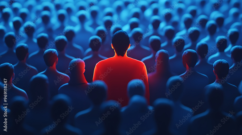 Fototapeta premium Person of interest, wallpaper, a person who stands out in a crowd