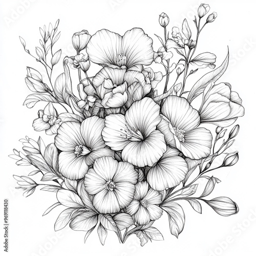 hand drawn flowers