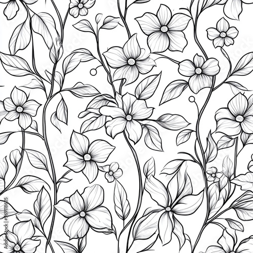 seamless pattern with flowers