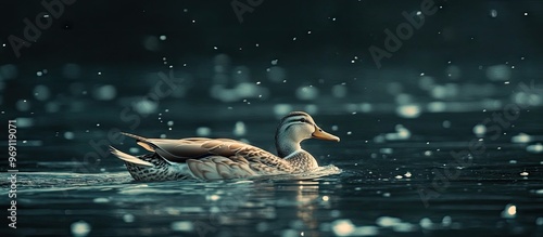 a duck swimming on the wate...
