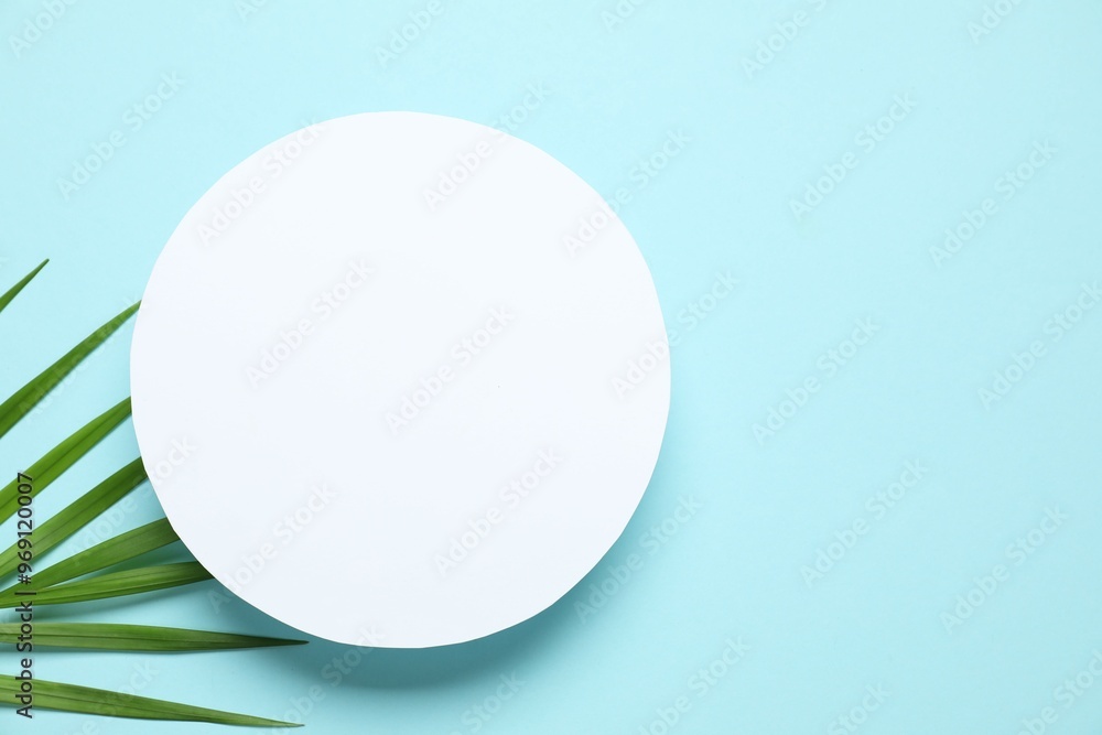 Green palm leaves on a colored background
Green palm leaves on a colored background